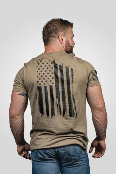 Nine Line America Short Sleeve T-Shirt in coyote, back view
